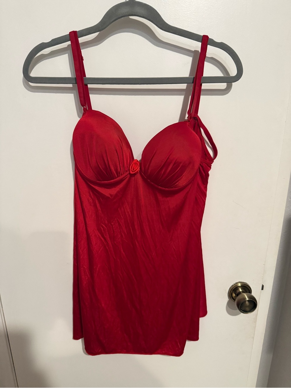 Red Lace-Accent Babydoll Slip - Women Intimates